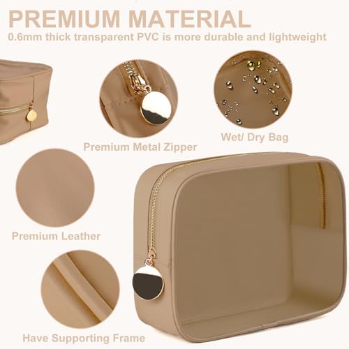 YOPCDJ 2PCS Clear Makeup Bag Set, Waterproof TPU Purse Organizer Pouches - Image 4