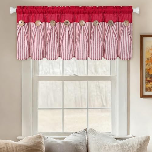 ASPMIZ Farmhouse Cotton Linen Valances - Image 2