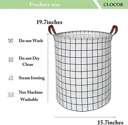 CLOCOR Collapsible Round Laundry Hamper/Large Storage Basket/Room Decor - Image 5