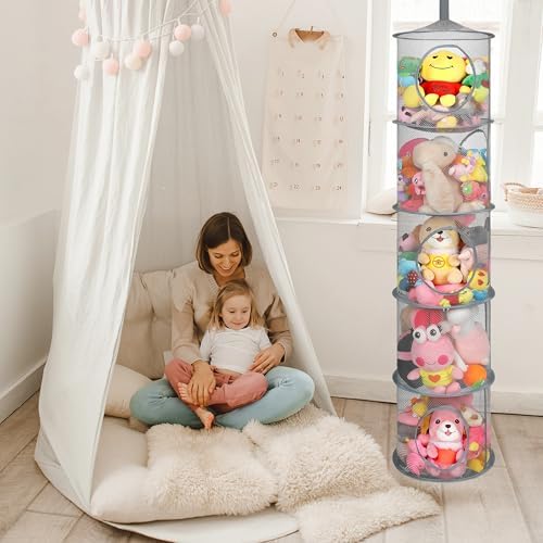 2Pcs Hanging Mesh Space Saver Bags Organizer, Foldable Storage Organizer 5 - Image 5
