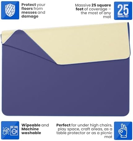 MonsterMat Extra Large Waterproof Splat Mat – 60"x60" Super Jumbo Mess Mat - Image 3