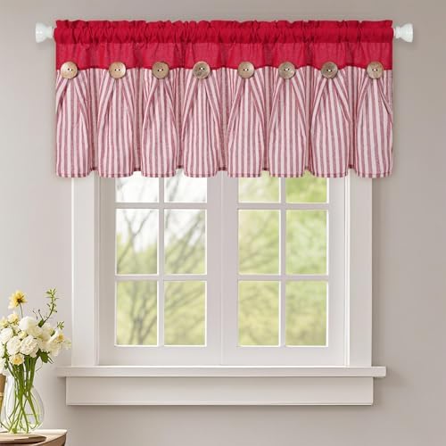 ASPMIZ Farmhouse Cotton Linen Valances by ASPMIZ