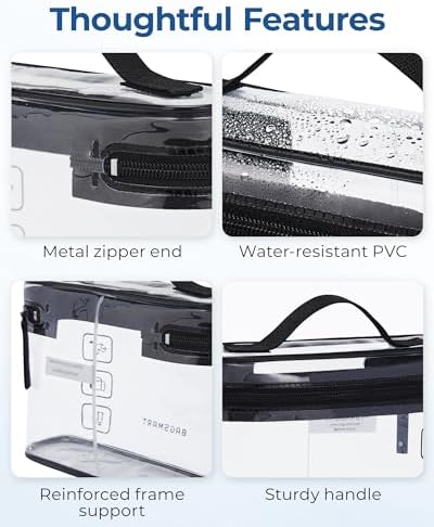 BAGSMART TSA Approved Toiletry Bag, 2 Pack Clear Makeup Cosmetic Bag Organizer - Image 3