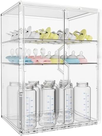 Baby Bottle Organizer, 3 Tiers Acrylic Bottle Station by RUFHVTY