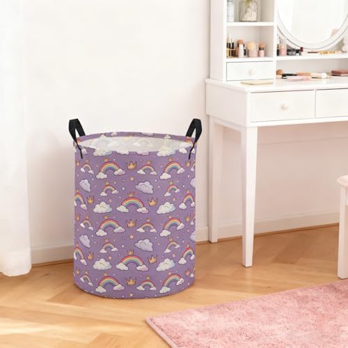 ESSME Kids Laundry Basket, Rainbow Hamper Collapsible Canvas Waterproof Storage - Image 4