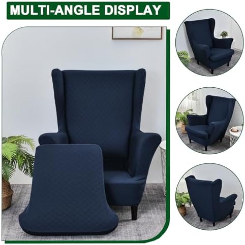 CRFATOP Wingback Chair Covers Stretch Armchair Slipcovers - Image 3