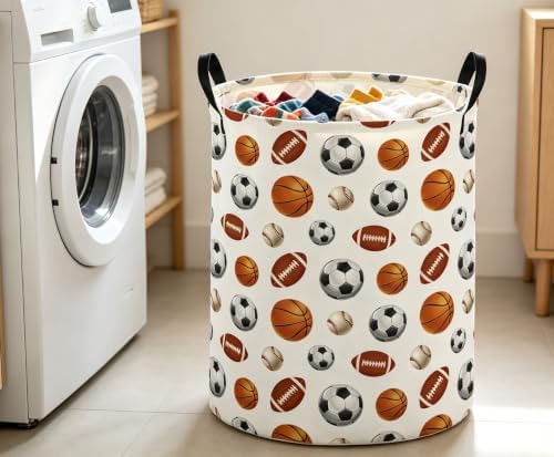 Ball Hamper for Nursery Boys Hamper Cute Storage Bin Organizer Room Decor for - Image 3