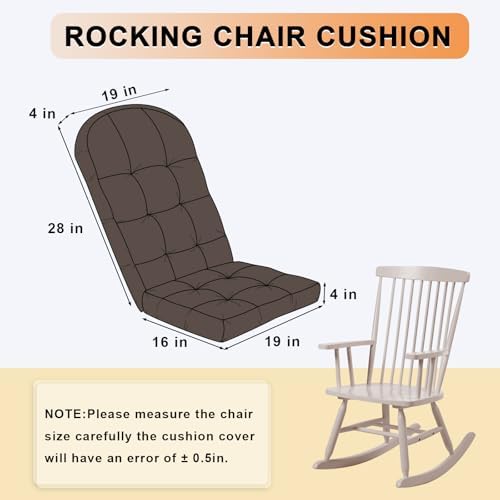 Rocking Chair Cushion, High Back, Sepia Brown - Image 6