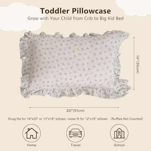 BuLuTu Floral Muslin Toddler Pillowcase - Image 2