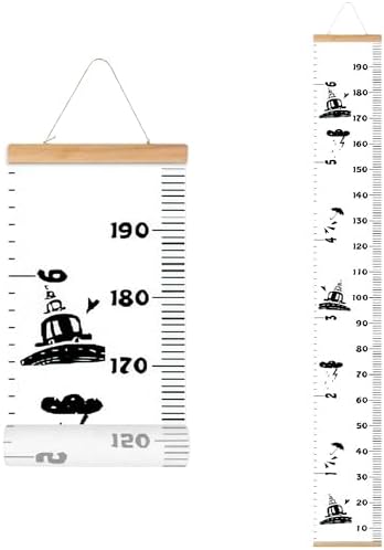 Kids Growth Chart, Wood Frame Fabric Canvas Height Measurement Ruler from Baby by MinoMia