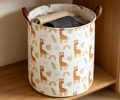 ESSME Laundry Hamper, Giraffe Hamper Collapsible Canvas Waterproof Animal - Image 5