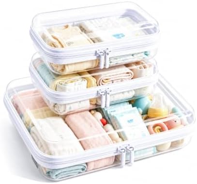 Clear Hard Shell Zipper Case, Crush-Proof Clear Zipper Pouches, TSA Approved by CEOJPA