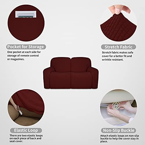 Easy-Going 100% Dual Waterproof Recliner Loveseat Cover, 6-Pieces Stretch - Image 5
