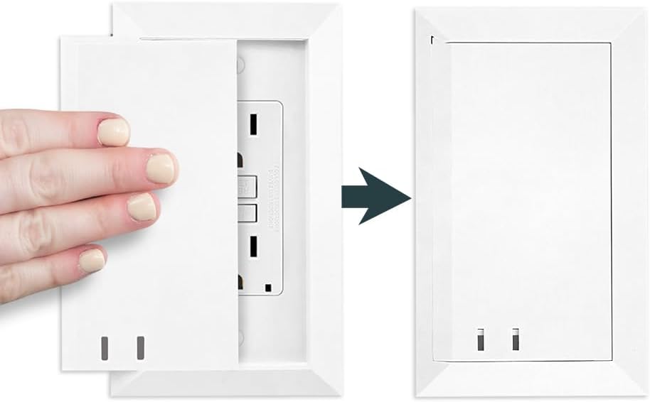 Child Resistant Outlet Cover (4-pack | White) | Decora GFCI Wall Plate | Sliding Door that Locks | Safe & Stylish | Patented Design | Made in the USA | Quick & Easy Installation | Socket Shield