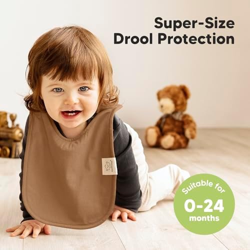 KeaBabies 8-Pack Bibs for Baby Girls, Pullover Baby Bibs - Image 2