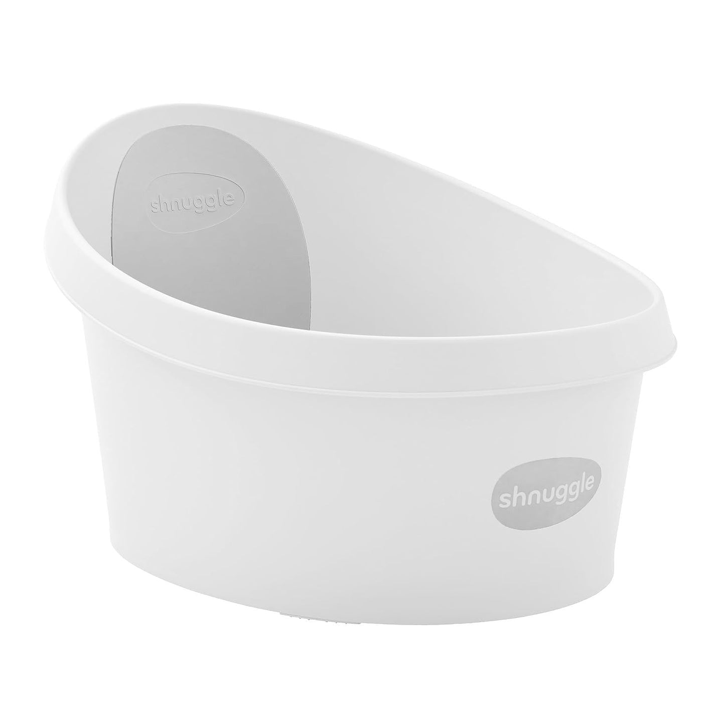 Toddler Bath Tub | Larger Bath for Bigger Kids at Bathtime | Includes Warm and Soft Foam backrest | Grippy Anti-Slip Surface | Includes Easy Drain Bath Plug | White & Grey