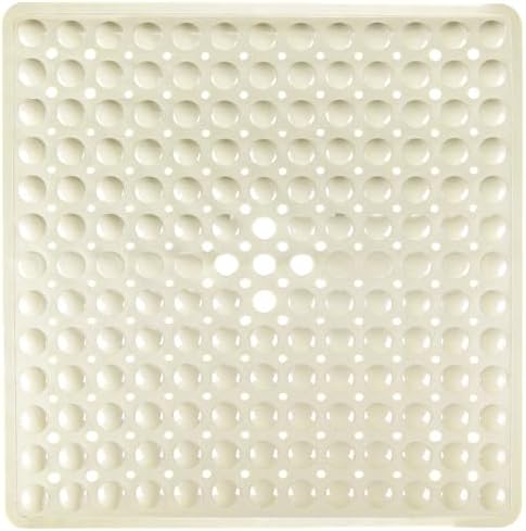 Square Shower Mat Bathtub Mat Tub Bath Mat Non Slip Beige 21"x21" by NaolotureHome