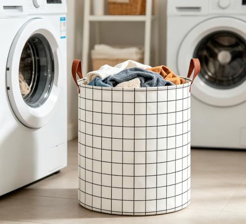 CLOCOR Collapsible Round Laundry Hamper/Large Storage Basket/Room Decor - Image 4