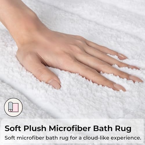 GRANNY SAYS White Bathroom Runner Rug 59" x 20", Soft Microfiber Bath Mat - Image 3