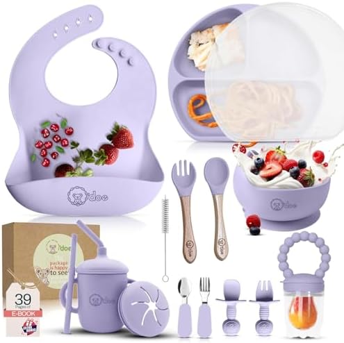 O'doe™ Silicone Baby Feeding Set, 17-Piece Baby Weaning Set BPA-Free by Odoe