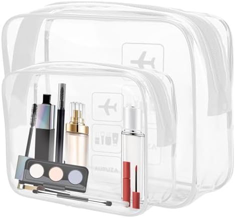 AURUZA 2 Pack Travel Toiletry Bag, TSA Approved Cosmetic Bag by AURUZA
