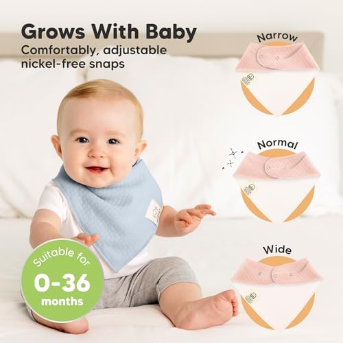 KeaBabies 8pk Organic Baby Bandana Bibs - Image 4