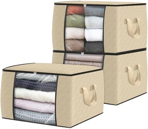 Fab totes 3 Pack Storage Bags for Clothes Blanket Storage Bins by Fabtotes