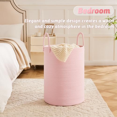 Artfeel Laundry Basket, Woven Cotton Rope Laundry Hamper, 80L - Image 3