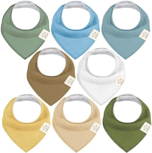 8pk Organic Baby Bandana Bibs for Drooling and Teething by KeaBabies