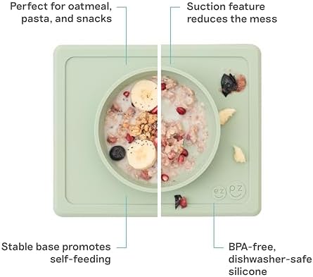 ezpz Mini Bowl - 12 Months+ - 100% Silicone Suction Placemat + Bowl - Image 2
