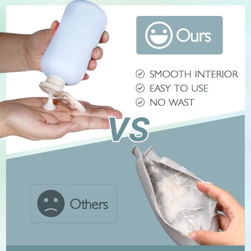 ASEVAT Travel Refillable Shampoo and Conditioner Bottles - 10 oz Plastic - Image 3