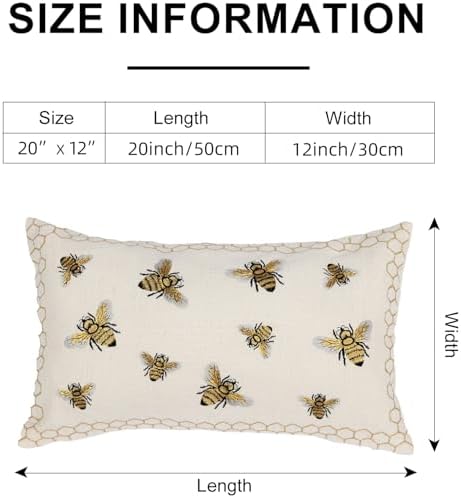 Honeycomb Throw Pillow Cover 12x 20, Bee Farmhouse Home Decor - Image 7