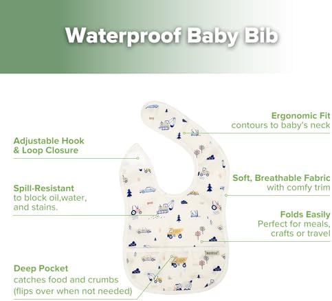 haakaa Waterproof Baby Bibs for Eating 2pcs for 6-24M - Image 5