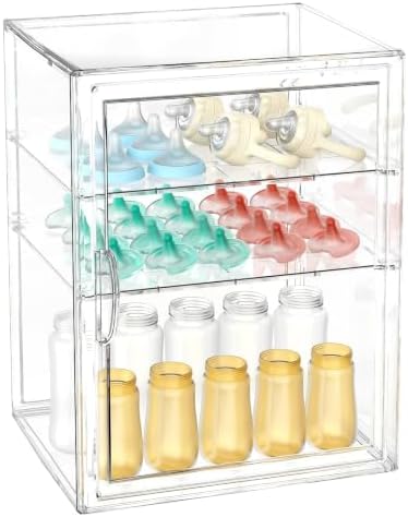 BOHOIDEE 15.7"X11.8"X9.8" Baby Bottle Organizer 3 Tier Clear Acrylic Storage by BOHOIDEE-CreativeDisplay