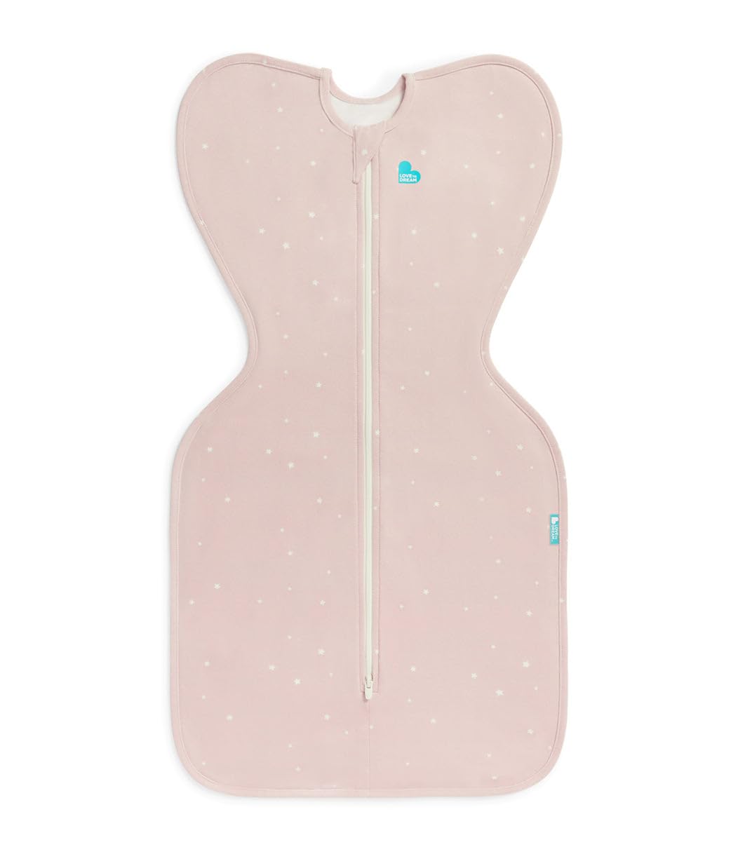 Love to Dream Swaddle UP, Baby Sleep Sack, Self-Soothing Swaddles for Newborns, Snug Fit Helps Calm Startle Reflex, New Born Essentials for Baby, 1.0 TOG, 8-13lbs, Powder Pink Twinkle