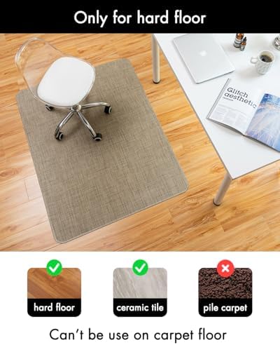 BARoyal Office Chair Mat for Hardwood Floor Under Desk Computer Rolling Chair - Image 3