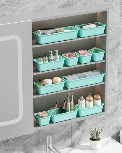 Canfanni 13 Pack Plastic Drawer Organizers Set, 3 Sizes Desk Drawer Organizer - Image 7