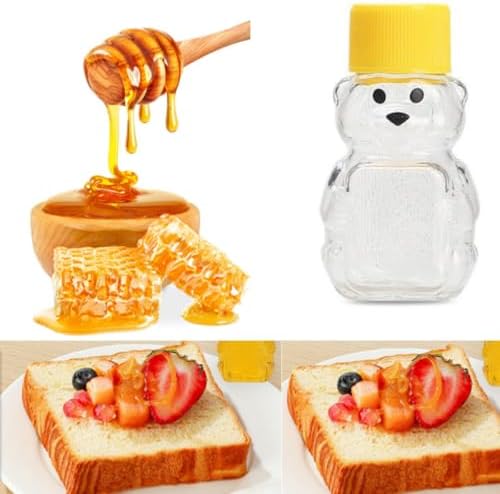 12 Pack Honey Bear Bottle 2oz Bear Shape Clear Empty Honey Bottles Honey Jar - Image 3