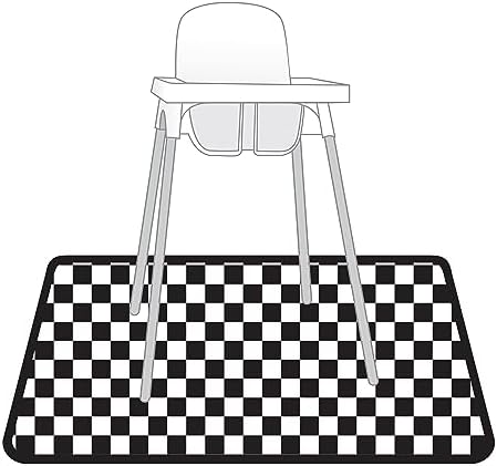 BapronBaby Black Checkerboard Waterproof Splash Mat Catch All Floor Cover - Image 5