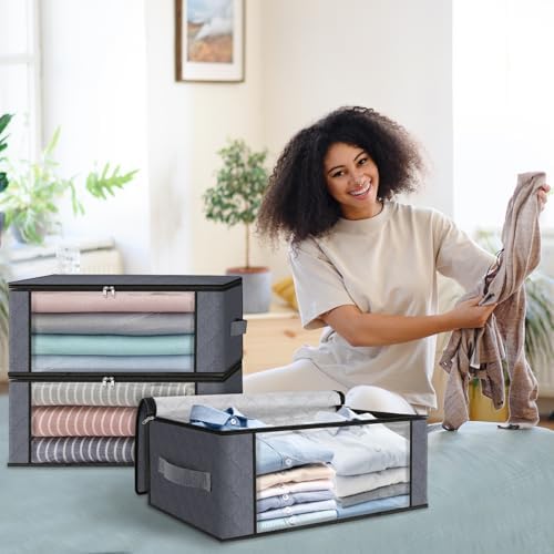 HomeHacks 8-Pack Clothes Organizer Storage Bags, 35L Storage Bins - Image 6