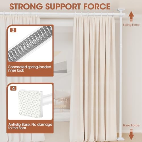 SUNALLY Room Divider for Separation 28-114in Privacy Wall Divider - Image 3