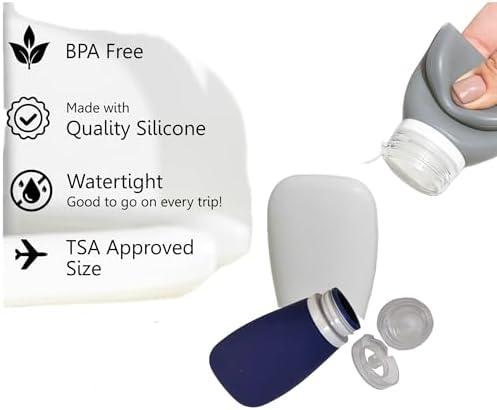 Travel Bottles for Toiletries, TSA Approved 3 oz Leak Proof Silicone Refillable - Image 6