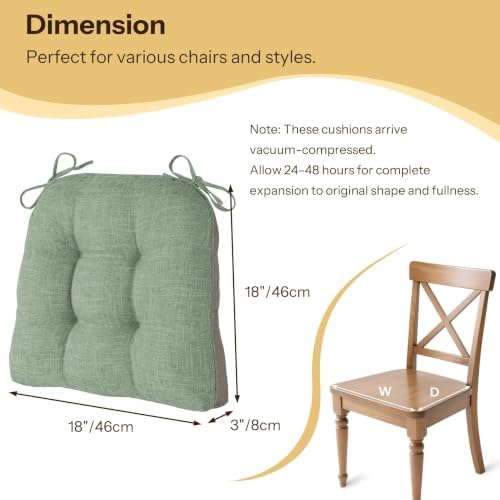 Chair Cushions for Dining Chairs 1 Piece, Sage Green - Image 2