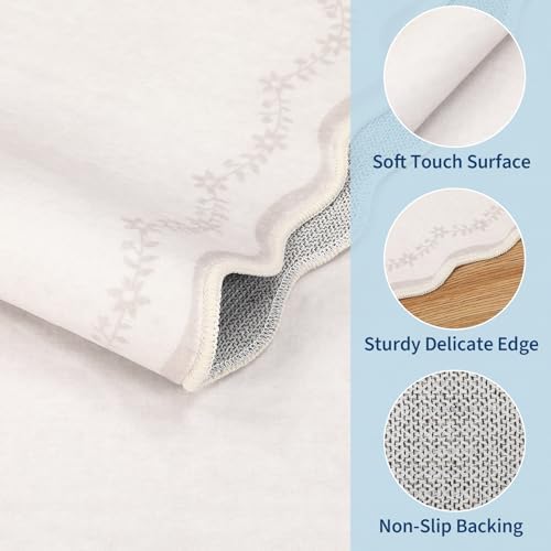 GarveeHome Round Area Rug 5ft Scalloped Washable Circle Rug - Image 4