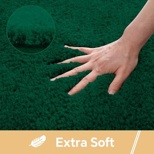 Polyester Bathroom Runner Rug 24"x60" Verdant Green, Soft Bath Mat - Image 3