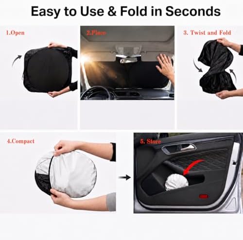 Car Windshield Sun Shade, Universal Fit Midsized Sedan SUV, Angry Red - Image 6