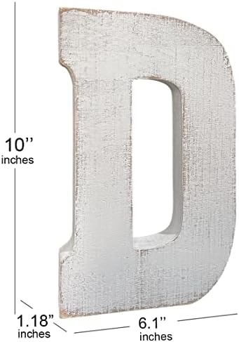 ABELOTS Large Wooden Distressed White Wash Alphabet Wall Art - Image 3