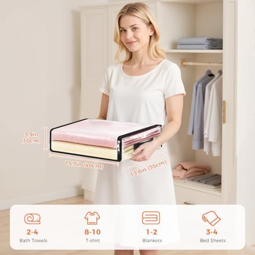 SpaceWhisper Clear Sheet Storage Bags, 8 Pack, 15.7 x 13.8 x 3.9 in - Image 2