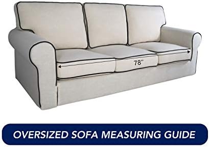 PureFit Stretch Oversized Couch Covers Fleece Sofa Slipcovers Natural - Image 6