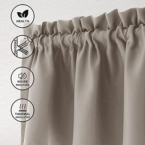 Hiasan Taupe Valance Curtains for Window 60 x 18 Inches 1 Panel - Image 2